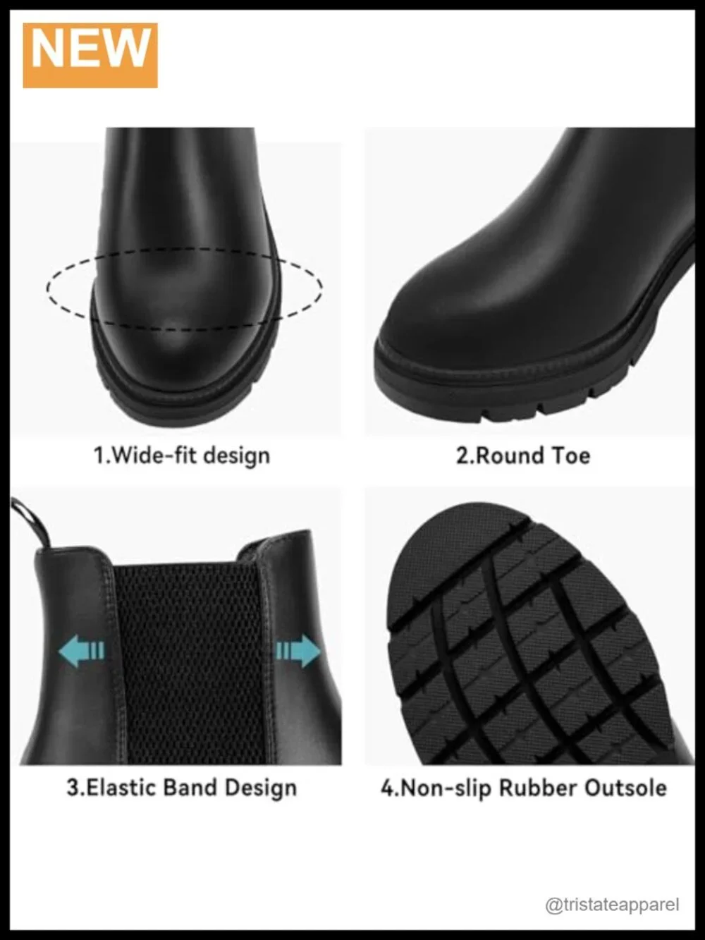 Wide Width Chelsea Ankle Boots with 2.6